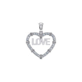 Love Baguette Diamond Pendant 10K White Gold